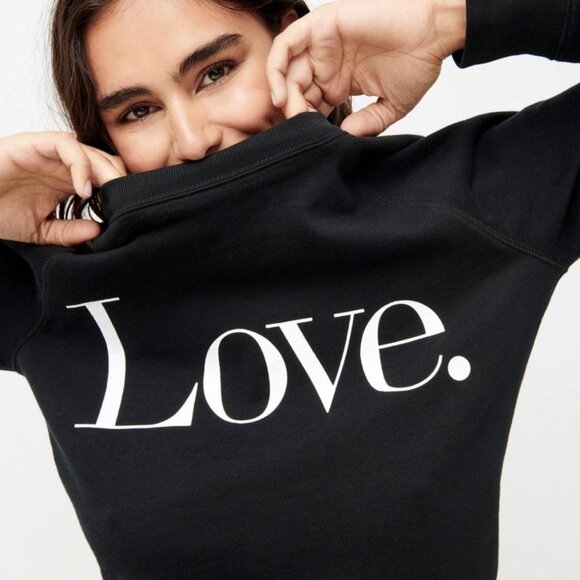 J. Crew University Terry Love Sweatshirt Black Size Small - Picture 1 of 6